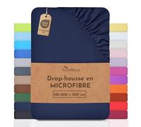NatureMark Drap de lit en Microfibre à Prix réduit ! Beaucoup de Tailles et de Couleurs Marchandise de Marque (Drap de lit 180x200-200x200 cm, Bleu Marine)
