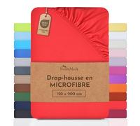 NatureMark Drap de lit en Microfibre à Prix réduit ! Beaucoup de Tailles et de Couleurs Marchandise de Marque (Drap de lit 120 x 200 cm, Rouge)