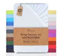 NatureMark Drap de lit en Microfibre à Prix réduit ! Beaucoup de Tailles et de Couleurs Marchandise de Marque (Drap de lit 180x200-200x220 cm, Blanc)
