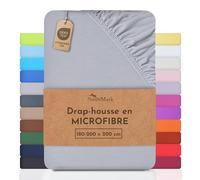 NatureMark Drap de lit en Microfibre à Prix réduit ! Beaucoup de Tailles et de Couleurs Marchandise de Marque (Drap de lit 180x200-200x220 cm, Gris argenté)