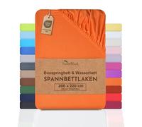 NatureMark Drap-housse basique pour lit à sommier tapissier et lit à eau 200 x 220 cm - Hauteur 40 cm - 200 x 220 cm - 100 % coton, terre cuite