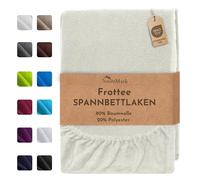 NatureMark Drap-Housse en éponge - Doux et Respirant, respectueux de la Peau, Pratique et Facile d’Entretien, Durable et résistant, 80% Coton & 20% Polyester, 120x200 cm, Naturel/Crème