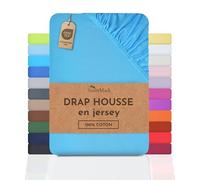 NatureMark Drap-Housse en Jersey, 100% Coton, Disponible dans de Nombreuses Tailles et Couleurs, qualité Oeko-Tex Standard 100, 140 x 200 cm - 160 x 200 cm - Turquoise