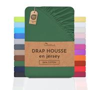 NatureMark Drap-Housse en Jersey, 100% Coton, Disponible dans de Nombreuses Tailles et Couleurs, qualité Oeko-Tex Standard 100, 90 x 200 cm - 100 x 200 cm, Vert Fonce