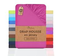 NatureMark Drap-Housse en Jersey, 100% Coton, Disponible dans de Nombreuses Tailles et Couleurs, qualité Oeko-Tex Standard 100, 120 x 200 cm, Pink