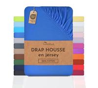 NatureMark Drap-Housse en Jersey, 100% Coton, Disponible dans de Nombreuses Tailles et Couleurs, qualité Oeko-Tex Standard 100, 140 x 200 cm - 160 x 200 cm, Bleu Royal