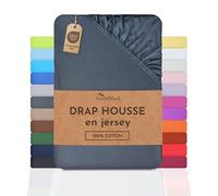 NatureMark Drap-Housse en Jersey, 100% Coton, Disponible dans de Nombreuses Tailles et Couleurs, qualité Oeko-Tex Standard 100, 120 x 200 cm, Gris Anthracite