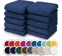 NatureMark Lot de 10 Gants de Toilette en Frotte - Doux, Absorbants et Résistants, Idéal pour Le Bain et Le Soin Quotidien - Bleu Marine, 30x30 cm
