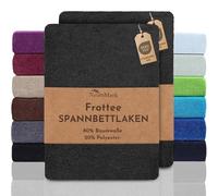 NatureMark Lot de 2 draps-housses FROTTEE pour des nuits douces et douillettes, disponible en plusieurs tailles et couleurs, 140 x 200 cm, 160 x 200 cm, noir