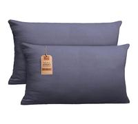 NatureMark Lot de 2 Housses de Coussin en Jersey - 100% Coton - avec Fermeture éclair - Douces et Respirantes - Gris Anthracite, 40x80 cm