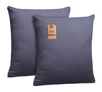 NatureMark Lot de 2 Housses de Coussin en Jersey - 100% Coton - avec Fermeture éclair - Douces et Respirantes - Gris Anthracite, 40x40 cm