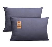 NatureMark Lot de 2 Housses de Coussin en Jersey - 100% Coton - avec Fermeture éclair - Douces et Respirantes - Gris Anthracite, 40x60 cm (Coussin Cervical)