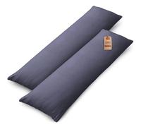NatureMark Lot de 2 Housses d'oreiller en Jersey Housse d'oreiller Coussin pour dormeur latéral Coussin de Nuque Nombreuses Tailles et Couleurs ÖKO-TEX (40 x 145 cm, Gris Anthracite)