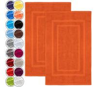NatureMark Lot de 2 Tapis de Bain 50x80 cm - Coton Éponge 800 g/m² - Tapis Salle de Bain Épais et Très Absorbant - Séchage Rapide - sans Base Caoutchouc - Terracotta