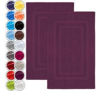 NatureMark Lot de 2 Tapis de Bain 50x80 cm - Coton Éponge 800 g/m² - Tapis Salle de Bain Épais et Très Absorbant - Séchage Rapide - sans Base Caoutchouc - Lilas