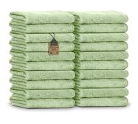 NatureMark Lot de 20 serviettes d'invité (30 x 50 cm), 100 % coton, certifiées Oeko-Tex, douces, absorbantes et faciles d'entretien - Pour salle de bain, invités et spa - Vert mousse