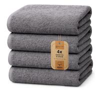 NatureMark Lot de 4 draps de Douche - draps de Douche Doux et absorbants en 100% Coton, adaptés à Un Usage Quotidien - Gris Anthracite, 70x140 cm