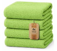 NatureMark Lot de 4 draps de Douche - draps de Douche Doux et absorbants en 100% Coton, adaptés à Un Usage Quotidien - Vert Pomme, 70x140 cm