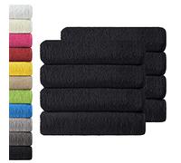 NatureMark Lot économique de 8 Serviettes éponge, 50 x 100 cm, 100% Coton, Noir