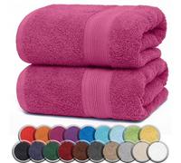 NatureMark Serviettes de Sauna Lot de 2-100% Coton, Douces et Absorbantes, Lavables en Machine - 80x200 cm - Rose