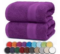 NatureMark Serviettes de Sauna Lot de 2-100% Coton, Douces et Absorbantes, Lavables en Machine - 80x200 cm - Lilas