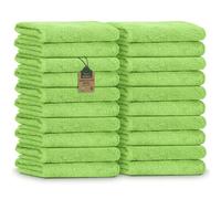 NatureMark Serviettes d'invité - Lot de 20 (30x50 cm), 100% Coton, certifiées Oeko-TEX, Douces, absorbantes et faciles d'entretien - pour Salle de Bain, invités & Spa - Vert Pomme