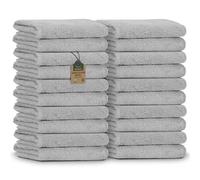 NatureMark Serviettes d'invité - Lot de 20 (30x50 cm), 100% Coton, certifiées Oeko-TEX, Douces, absorbantes et faciles d'entretien - pour Salle de Bain, invités & Spa - Gris Argenté