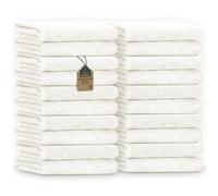 NatureMark Serviettes d'invité - Lot de 20 (30x50 cm), 100% Coton, certifiées Oeko-TEX, Douces, absorbantes et faciles d'entretien - pour Salle de Bain, invités & Spa - Crème/Naturelle