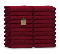 NatureMark Serviettes d'invité - Lot de 20 (30x50 cm), 100% Coton, certifiées Oeko-TEX, Douces, absorbantes et faciles d'entretien - pour Salle de Bain, invités & Spa - Rouge Bordeaux