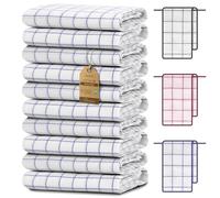 NatureMark Set de 10 torchons de Cuisine 50x70 cm - 100% Coton, absorbants et résistants - Torchons pour Usage Domestique et Professionnel, incluant Un E-Book, Couleur : Bleu Royal
