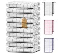 NatureMark Set de 10 torchons de Cuisine 50x70 cm - 100% Coton, absorbants et résistants - Torchons pour Usage Domestique et Professionnel, incluant Un E-Book, Couleur : Gris Anthracite