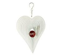 Nature's Melody Cosmo Grand Carillon éolien, Env. 8 pouces/20 cm, Coeur, Argent