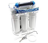 Naturewater NW-RO400-B3LS3 - Système Osmose Inverse (RO) 5 étapes - 1500 l/j 400 GPD - Robinet Manomètre Cadre - Montage mural Sous évier - Osmoseur Filtration Purification Filtre Eau potable robinet
