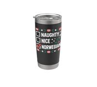 Naughty Nice Norwegian Norvège Noël vacances scandinave Gobelet isotherme en acier inoxydable double paroi