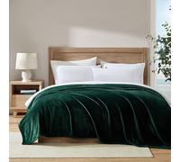 Nautica - Couverture pour très Grand lit en Polaire Super Douce, literie Chaude et Confortable (Vert uni, très Grand lit)