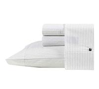 Nautica - Draps pour Grand lit, Ensemble de literie en Percale de Coton, décoration d'intérieur décontractée (Ligne bouée Grise, Grand lit)