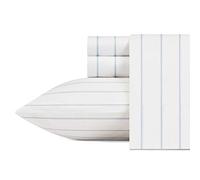 Nautica - Draps pour lit Simple XL, Ensemble de literie en Percale de Coton, décoration d'intérieur décontractée, Essentiels de Chambre de dortoir (Skippers Island Bleu Clair, lit Simple XL)