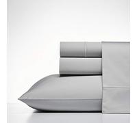Nautica - Draps pour très Grand lit, literie en Satin de Coton, 400 Fils au Pouce carré, Soyeux et Infroissable (Gris Regatta King)