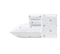 Nautica - Ensemble de draps pour lit Simple, Ensemble de literie en Percale de Coton, Gracieuse et fraîche, légère et Respirante (étoile pailletée Bleu côtier, lit Simple)