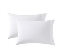 Nautica - Ensemble de taies d'oreiller Standard, literie en Percale de Coton, Gracieuse et fraîche, décoration d'intérieur décontractée (Blanc uni, 2 pièces)