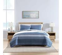 Nautica | Parure de lit 2 pièces de Luxe en Coton Ultra Doux, Design élégant et délicat pour la décoration de la Maison, Bleu, lit Simple