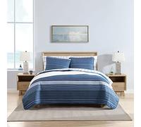 Nautica | Parure de lit de Luxe en Coton Ultra Doux 3 pièces, Design élégant et délicat pour la décoration de la Maison, Bleu, King Size