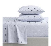 Nautica - Parure de lit pour lit Double, literie en Percale de Coton, Gracieuse et fraîche, décoration d'intérieur côtière (Baleine rayée Bleue, lit Double)