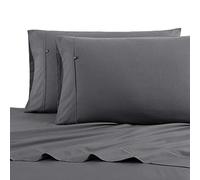 Nautica Solid Collection Parure de lit 4 pièces 100% Coton, croustillante et Respirante, Facile d'entretien, pour très Grand lit, Gris