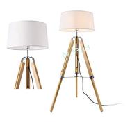 Nautical Replica Hub Lampadaire moderne trépied en métal et bois Lampe rétro pour salon du milieu du siècle Chambre à coucher Lampe de décoration d'intérieur (sans abat-jour)