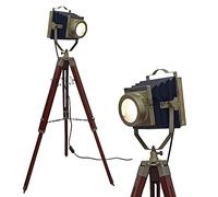 Nautical Replica Hub Lampadaire trépied en bois pour salon cinéma e26 projecteur d'angle debout