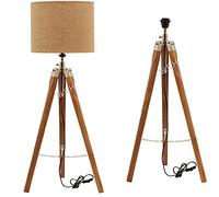 Nautical Replica Hub Lampadaire trépied en bois vintage pour salon et chambre à coucher (sans ombre)