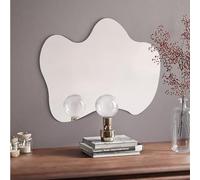Navaris Miroir sans Cadre - Miroir Mural à Monter 75 x 55 x 4 cm - Glace Wavy pour déco intérieur - Salon Chambre Salle de Bain
