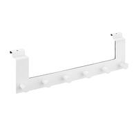 Navaris Porte-Manteau pour Portes - Patère à accrocher avec 6 Crochets Blanc en INOX 39 x 11 x 4,5 cm - Rangement Manteau Veste Peignoir Serviette