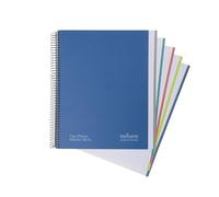 Navigator Carnet quadrillé A4 + 5 x 5 cm | Couvercle extrudé | Bleu | Bord 5 couleurs | Papier 80 g | 120 feuilles microperforées 4 perceuses | Spirale Fermeture Coil-Lock | Papier Premium Writing